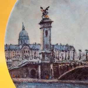 Коллекционная Тарелка «Париж - Мост Александра III» Фарфор, Лимож, Limoges, Франция.