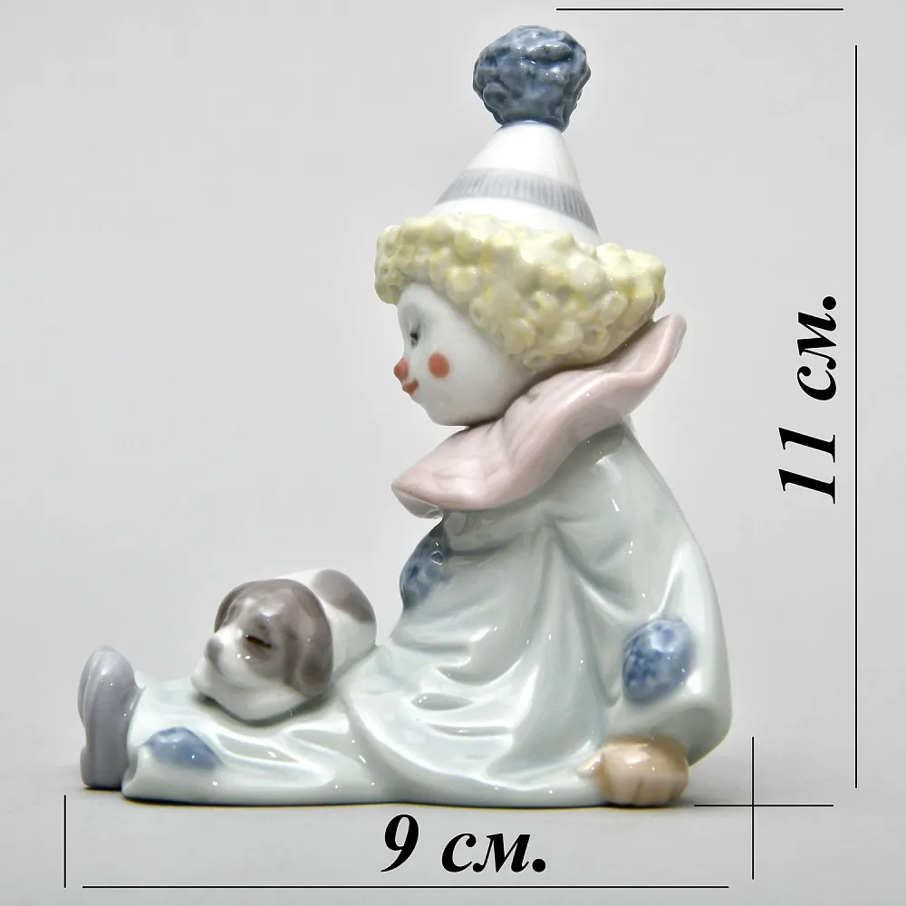 Фарфоровая статуэтка «Маленький клоун со щенком» Lladro, Испания - 1985 год.