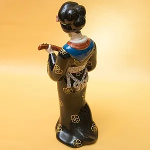Большая Интерьерная Фаянсовая Статуэтка «Девушка с лютней», CIA MANNA Италия 50-е годы.