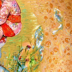 Авторская Фарфоровая Тарелка - Блюдо «Мистер Обата» Gold, Rosenthal Германия, 1974 - 1982 год. 