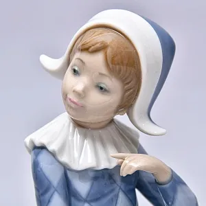 Коллекционная Фарфоровая статуэтка «Маленький Арлекин B», Lladro Испания, 1980 - 1985 годы.