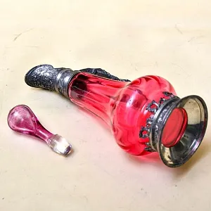 Соусник - Графинчик, Хрусталь / Олово, BEYER Германия 50-е годы ХХ века.