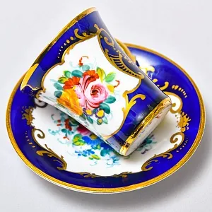 Коллекционная Фарфоровая Кофейная Пара, Le TALLEC, Франция - 1952 год.