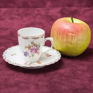 Антикварная Кофейная пара «БУКЕТ», Wurttemberg Германия, 1904 - 1934 годы.