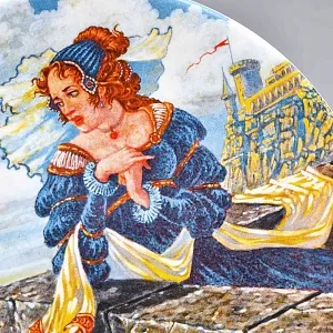 Коллекционная тарелка «Кентерберийские истории. Рассказ рыцаря Франклина», Фарфор The Longton Crown Англия. 