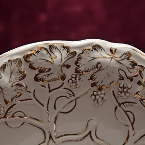 Большая Агитационная Фарфоровая Тарелка - Блюдо «ВСХВ - Тракторист и Колхозница» Дулево СССР -1954 год. 