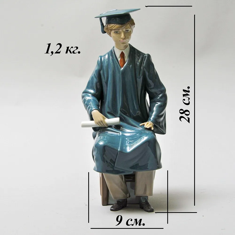 Большая Коллекционная Фарфоровая статуэтка «ВЫПУСКНИК». Lladro Испания - 1983 год.