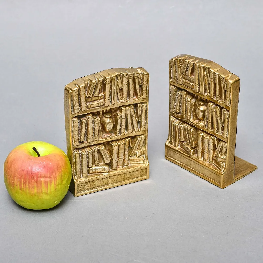 Букенды - Держатели - Ограничители - Подставка для книг «Книжная библитотека», Латунь, Германия.