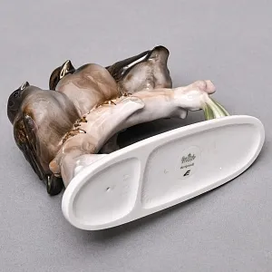 Коллекционная Фарфоровая статуэтка «Птицы. Три птенца на ветке», ROSENTHAL Германия, 50-е гг.