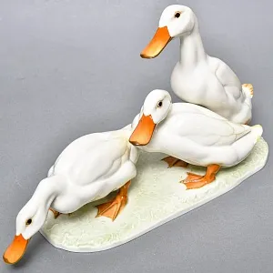 Большая Коллекционная Фарфоровая статуэтка «Три белые утки», Hutschenreuther Германия.