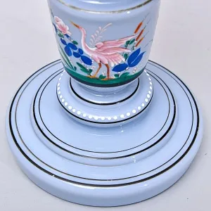 Антикварная Керосиновая Лампа «Kosmos - Brenner», Стекло / Роспись, Франция начало ХХ века.