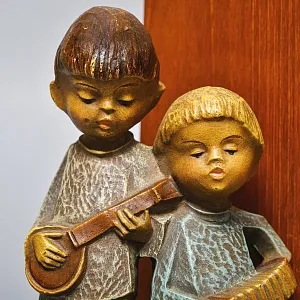 Букенды - Держатель - Ограничитель - Подставка для книг «Маленькие Музыканты», Дерево Германия - 60 гг.