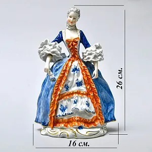 Редкость!!! Коллекционная Фарфоровая Статуэтка «Девушка в голубом платье», Unterweissbach Германия - 1958 год.