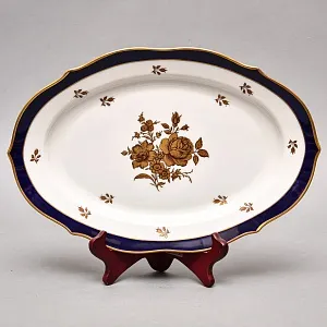 Большое Фарфоровое Блюдо - Тарелка «Marie-Luise», Кобальт LINDNER Kups, Германия 60-гг. 