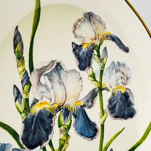 Редкость! Авторская Роспись! Коллекционная Фарфоровая Тарелка - Блюдо «ИРИСЫ», Россия. 