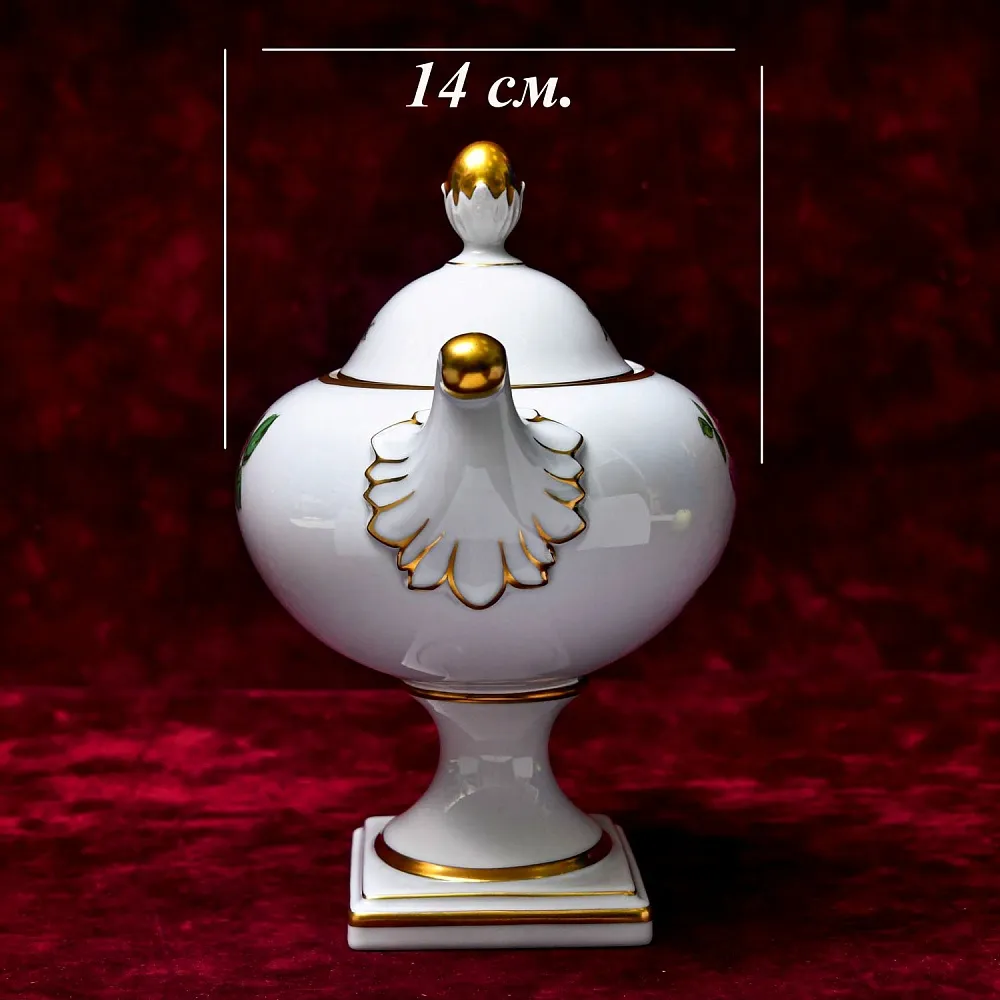 Коллекционная Фарфоровая Вазон - Ваза с крышкой «Мускусная Роза», KAISER, Германия - 1979 год.