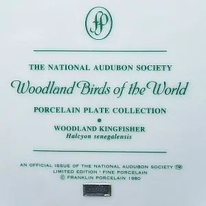 Коллекционная Тарелка - Блюдо «Лесной зимородок» Фарфор, Franklin Porcelain США - 80-е гг.