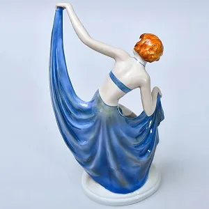 Коллекционная Фарфоровая Статуэтка «Танцовщица в синем», GEROLD Porzellan Германия - 1979 год.