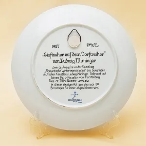 Коллекционная Тарелка №3 серии «Романтичные зимние пейзажи» Фарфор Furstenberg Германия -1987 год.