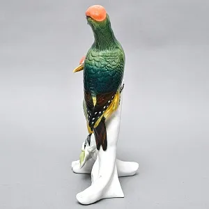 Большая Фарфоровая Статуэтка «Пара птиц - Зелёный Дятел», Карл Энс / Karl Ens, Германия.