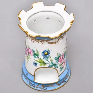 Антикварный Заварочный Чайник на подставке «Цветочная гирлянда», Франция - первая половина ХХ века.