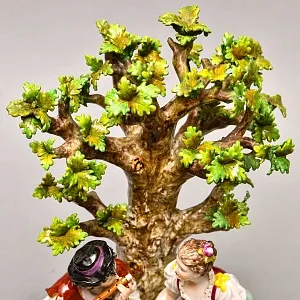 Большие Парные Фарфоровые статуэтки «Влюбленные», Ludwigsburg Германия, середина ХХ века. 