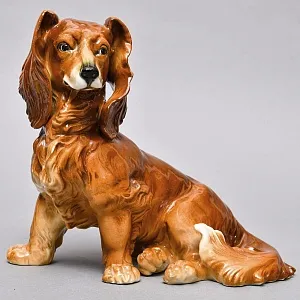 Коллекционная Фарфоровая статуэтка «Собака - Длинношерстная Такса», Karl Ens Германия.