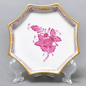 Небольшая Тарелочка - Мелочевница - Блюдечко «APPONYI PURPUR», Фарфор HEREND Венгрия. 