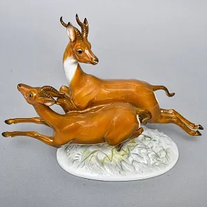 Коллекционная Фарфоровая статуэтка «Бегущие газели», ROSENTHAL Германия - 1936 год. 