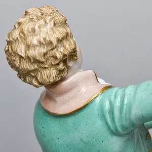 Антикварная статуэтка «Дама с кавалером. Приглашение на танец», Фарфор Muller & Co, Германия, 1907 - 1949 гг. 