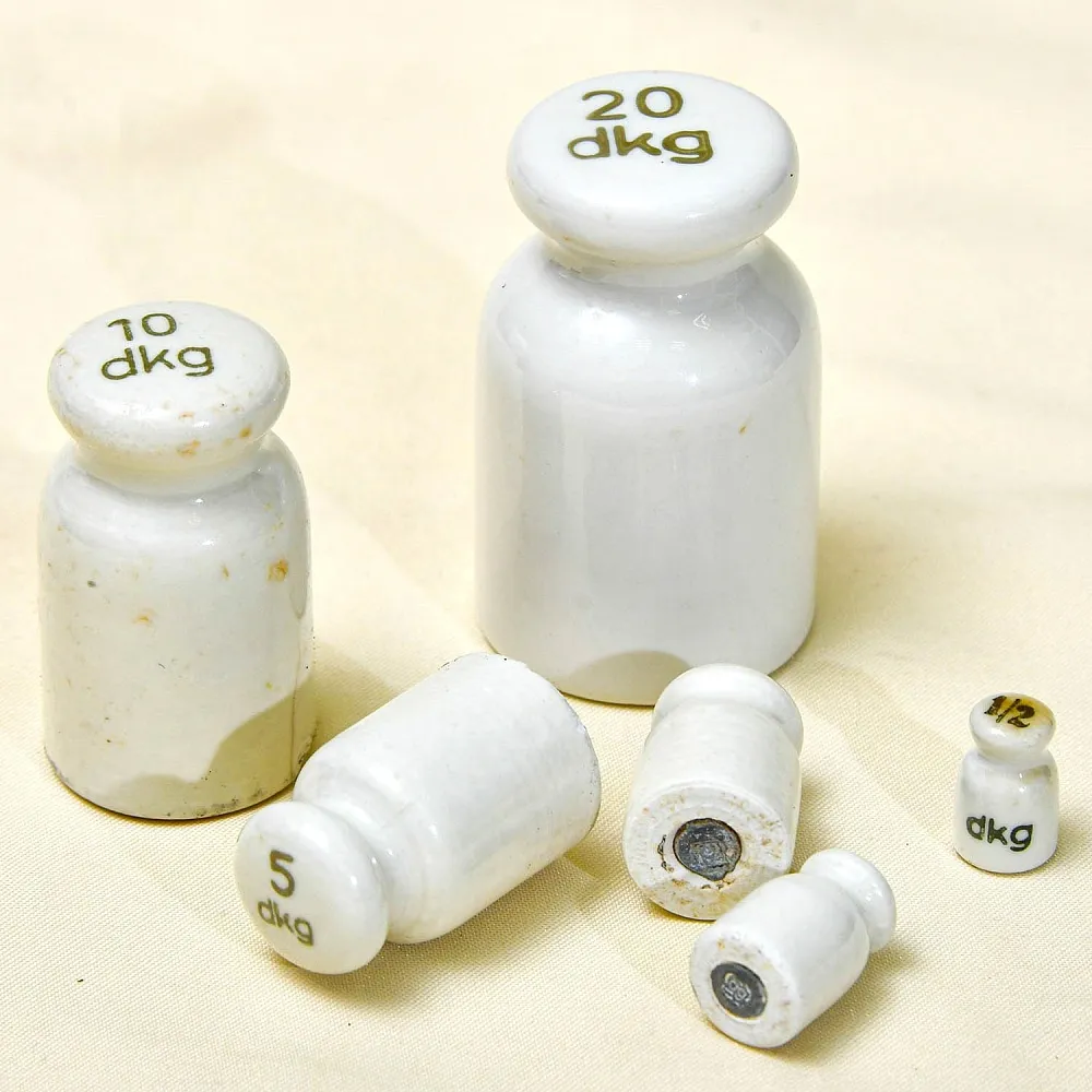 Редкость!!! Антикварный Набор Фарфоровых Гирь для Кухонных весов, Германия -1910 год.