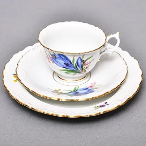 Чайный набор «Мейсенский букет» на 6 персон, Фарфор MEISSEN Германия, 1924 - 1934 годы. 