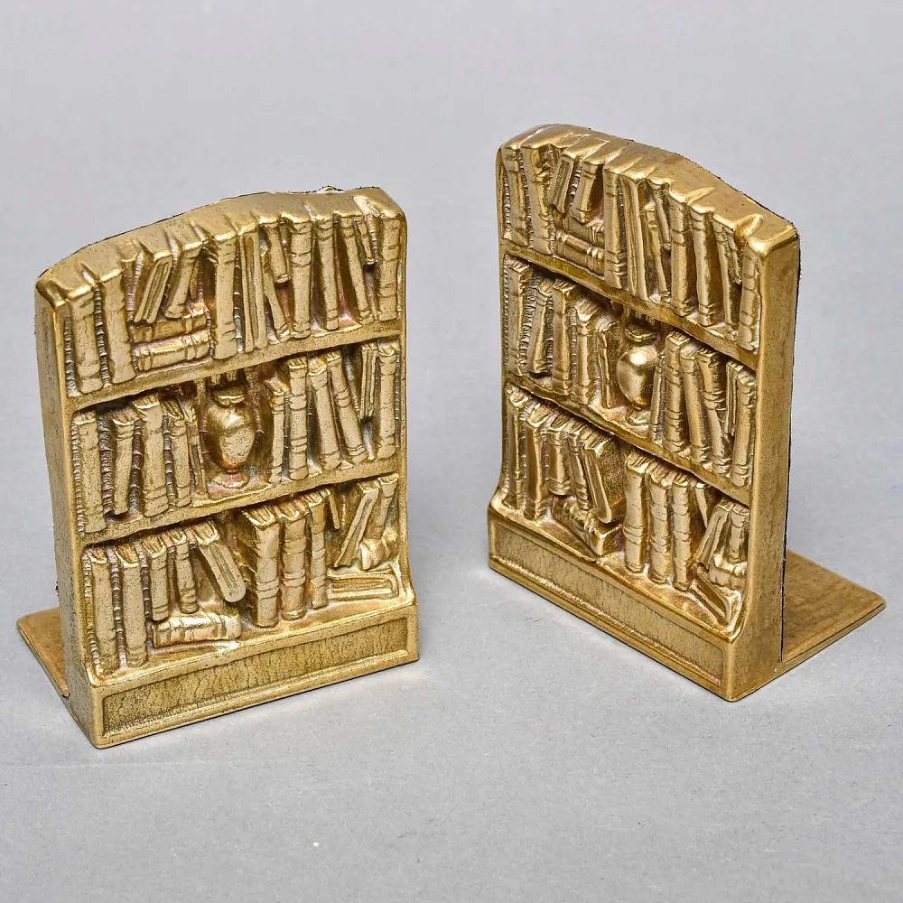 Букенды - Держатели - Ограничители - Подставка для книг «Книжная библитотека», Латунь, Германия.