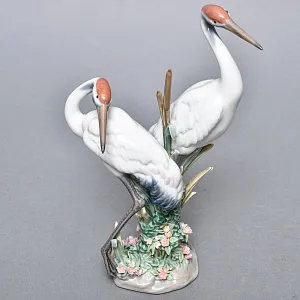 Коллекционная Фарфоровая статуэтка «Птицы. Пара журавлей», Lladro Испания. 