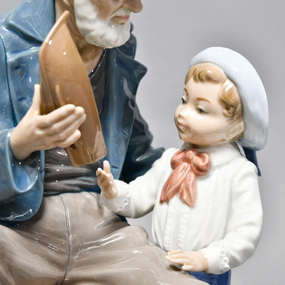 Коллекционная Фарфоровая статуэтка «Старый моряк и мальчик», Lladro Испания, 1984 - 2002 годы. 