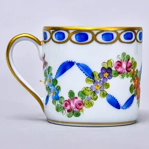 Коллекционная Кофейная Пара «Цветочная гирлянда», Фарфор Лимож / Limoges Франция.