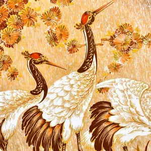 Коллекционная Авторская Тарелка - Блюдо «Журавли» Фарфор KAISER Германия.