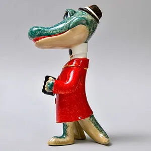 Авторская Коллекционная Фарфоровая Статуэтка «Крокодил Гена», Россия.