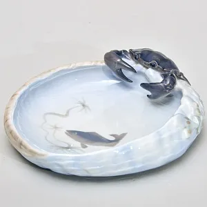 Коллекционное Фарфоровое Блюдо для морепродуктов «КРАБ», Royal Copenhagen Дания, 1966 год.