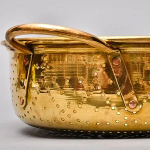 Большой Старинный Латунный Дуршлаг - Сито - Сотейник Франция начало ХХ века.