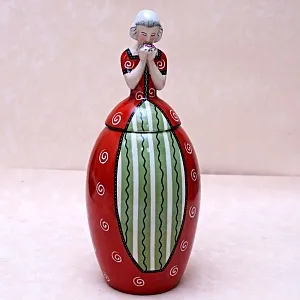 Шкатулка Статуэтка «Девушка с букетом» AРТ ДЕКО ROBJ, ФРАНЦИЯ 1920