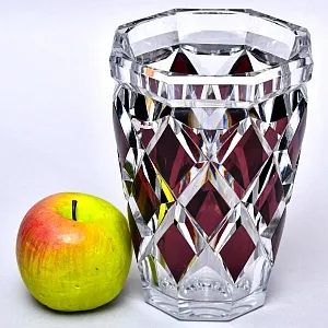 Коллекционная Аметистовая Ваза, Хрусталь VAL SAINT LAMBERT, Бельгия, конец 60-х гг.