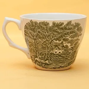 Чайная пара+Тарелка (Тройка) «Memory Lane (Green)» Фарфор BRITISH ANCHOR, Англия - 60 гг.