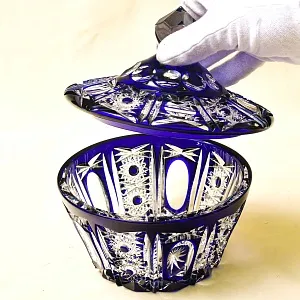 Ваза - Конфетница с кышкой Хрусталь JOSKA BODENMAIS Германия, конец 60-х гг.