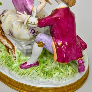 Коллекционная Фарфоровая статуэтка «Дети, Первое свидание», Unterweissbach Германия, 1958 - 1976 годы.