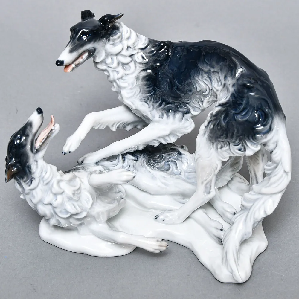 Коллекционная Фарфоровая статуэтка «Охотничьи собаки. Две Борзые», ROSENTHAL Германия.
