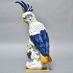 Редкость! Большая Коллекционная Статуэтка «Птица - ПОПУГАЙ КАКАДУ», Фарфор, Италия 60-гг. 