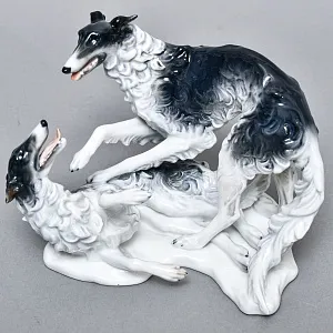 Коллекционная Фарфоровая статуэтка «Охотничьи собаки. Две Борзые», ROSENTHAL Германия.
