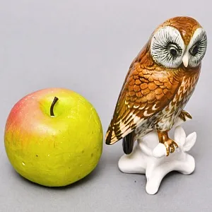Коллекционная Фарфоровая статуэтка «Птица - СОВА», Карл Энс / Karl Ens Германия, середина ХХ века. 
