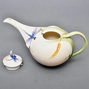 Авторский Фарфоровый Чайный сервиз «Бабочки и стрекозы» на 4 персоны, Franz Collection Тайвань.